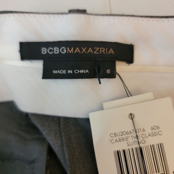 BCBG Maxazria Womens Size 6 Grey Poly Blend Carrie The Classic Pants NWT - Picture 6 of 7